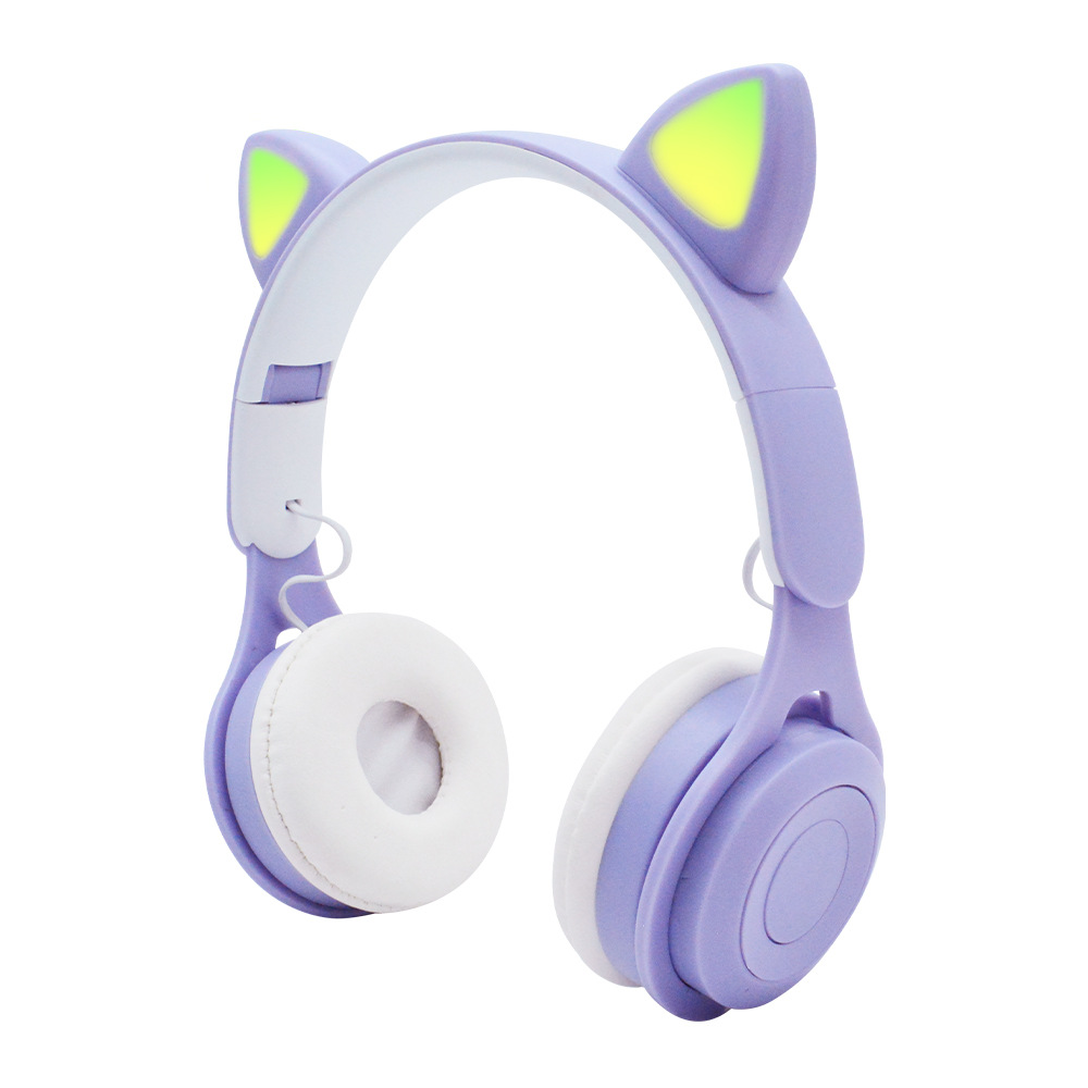 New Cat Ear Headset Headset Bluetooth Headset Wireless Student Children Headset Headset Mini Macaron