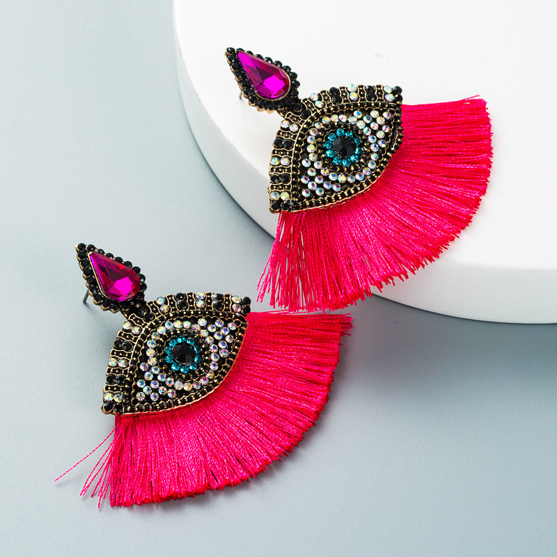 19g Weight Artificial Gemstones Inlay Material Earrings Classification Housewarming, Anniversary, Business, Wedding, Travel, Birthday, Festival Occasion Alloy Material Round Pattern Women'S Gender Diamond Design Fashion Style Coffee, Rose Red, White, Pink, Red, Green, Black Color Fashion Round Diamond Alloy Artificial Gemstones Earrings 10