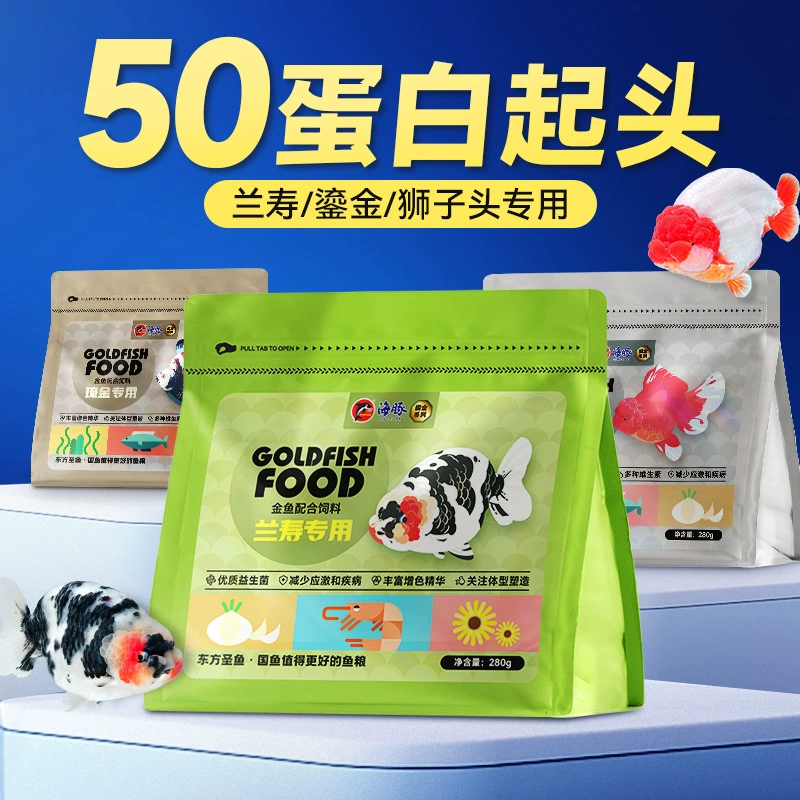 Дельфин Lanshou Золотая рыбка Корм Тайский Лев Позолоченная голова льва Золотая рыбка Специальная декоративная рыба Плавающие мелкие частицы Не мутная вода