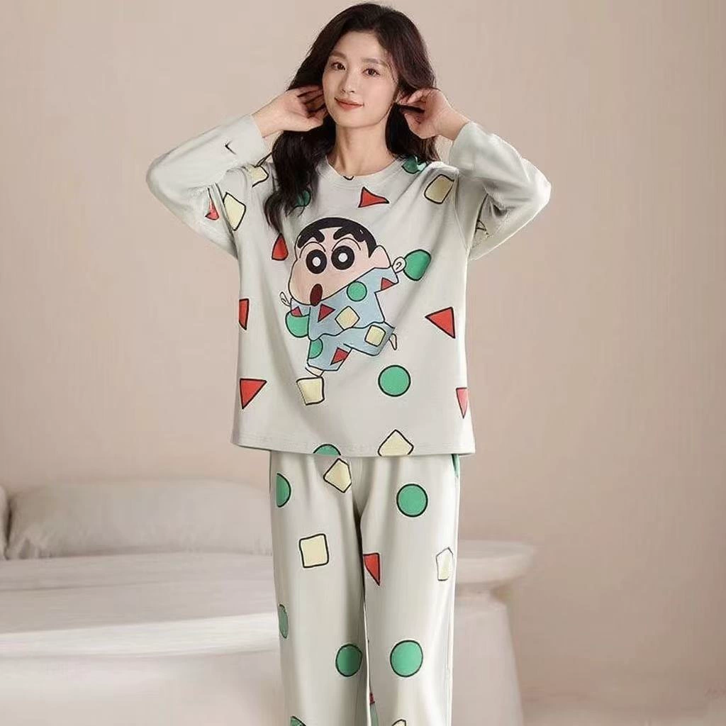 Карикатурные тонкие демисезонные комфортные пижамы, комплект, oversize