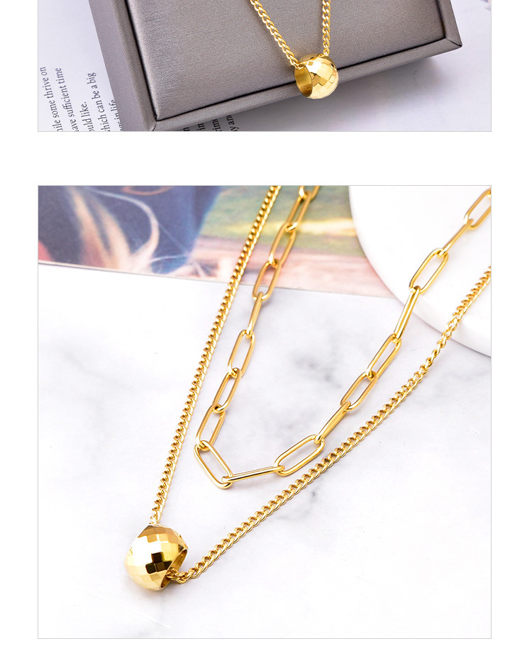 Sweet Ball Titanium Steel Plating Layered Necklaces 1 Piece display picture 1