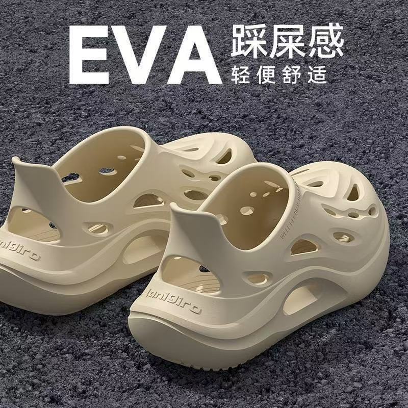 夏季外穿涉水鞋EVA镂空洞洞鞋厚底耐磨防滑防臭男款高颜值凉拖鞋