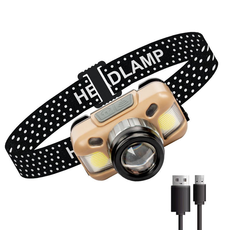 Nuevo al aire libre fuerte luz faro largo tiro COB multifunción cabeza-montado linterna hogar emergencia portátil cabeza-montado lámpara