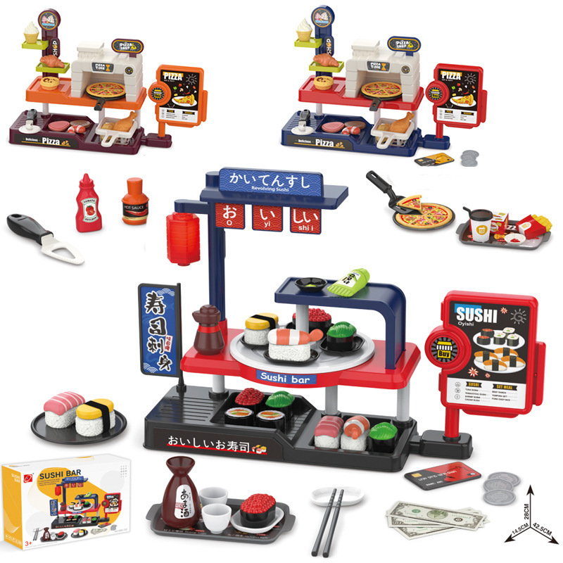 Cross-border Children's Supermarket Vending Machine Simulation Coffee Dessert Sushi Hamburg Shopping Playhouse Toy Vending Desk