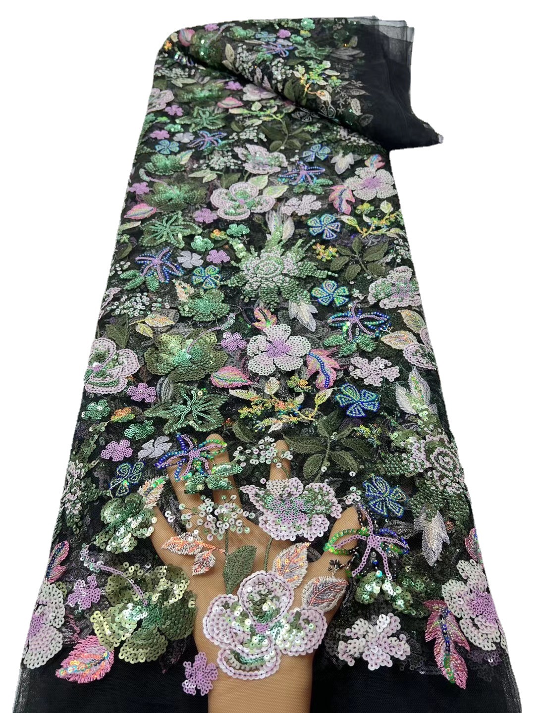 Tela de encaje africano cuentas de tela bordada vestido de novia lentejuelas encaje tela de encaje JX2572