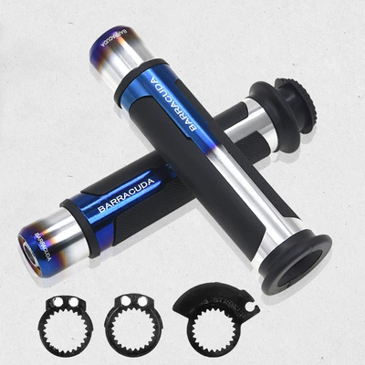 Motorcycle Handle Cover, Ducati Honda Handlebar Glue - burnt-titanium-blue-and-white-ba-handle
