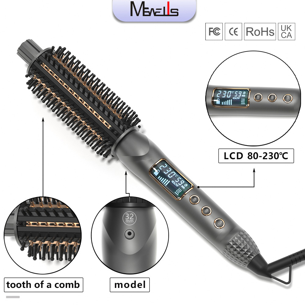 8603A-LX eléctrica curling peine cuidado del cabello corto calefacción eléctrica peine mullido perm curling peine hebilla interior no duele el pelo recto peine image 3