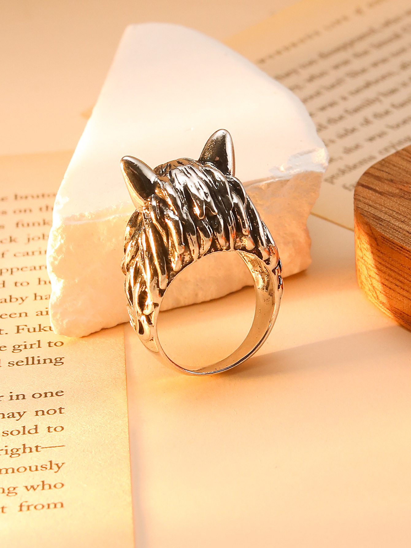 All Seasons Season Retro Punk Wolf Alloy Men's Rings Men Signet Rings