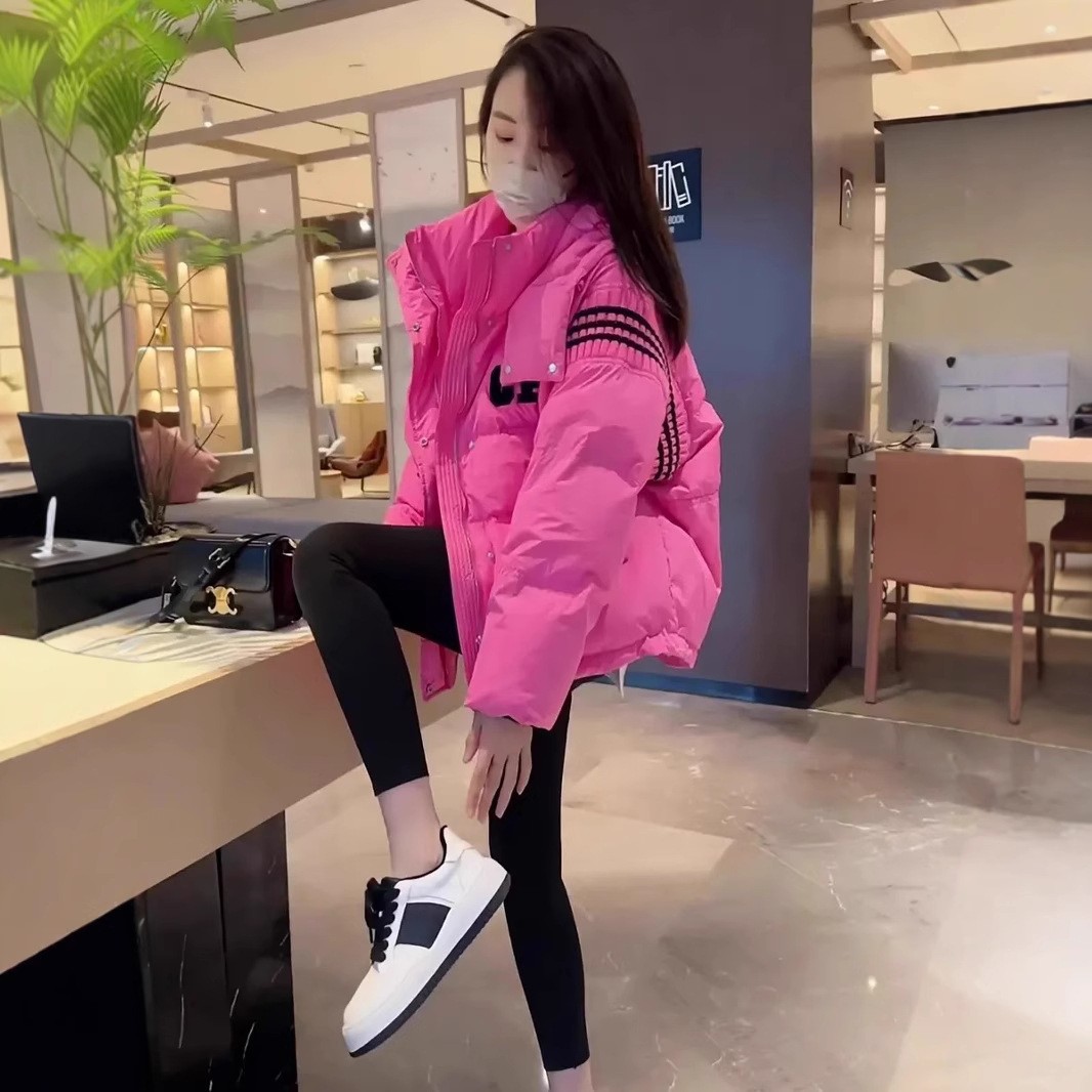 Gordo MM americano ropa de algodón de alta calle parejas de invierno explosión de nuevo estilo para aprender ropa de algodón gruesa casual retro chaqueta de algodón suelta