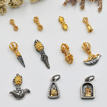 925银配饰金刚杵金刚斧法器降魔杵侧挂吊坠藏式文玩佛珠星月配件