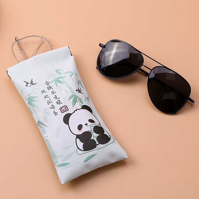 Panda Glasses Case for Women, Portable Sunglasses Case, High-End Portable Storage Bag, Automatic Closing Protective Box