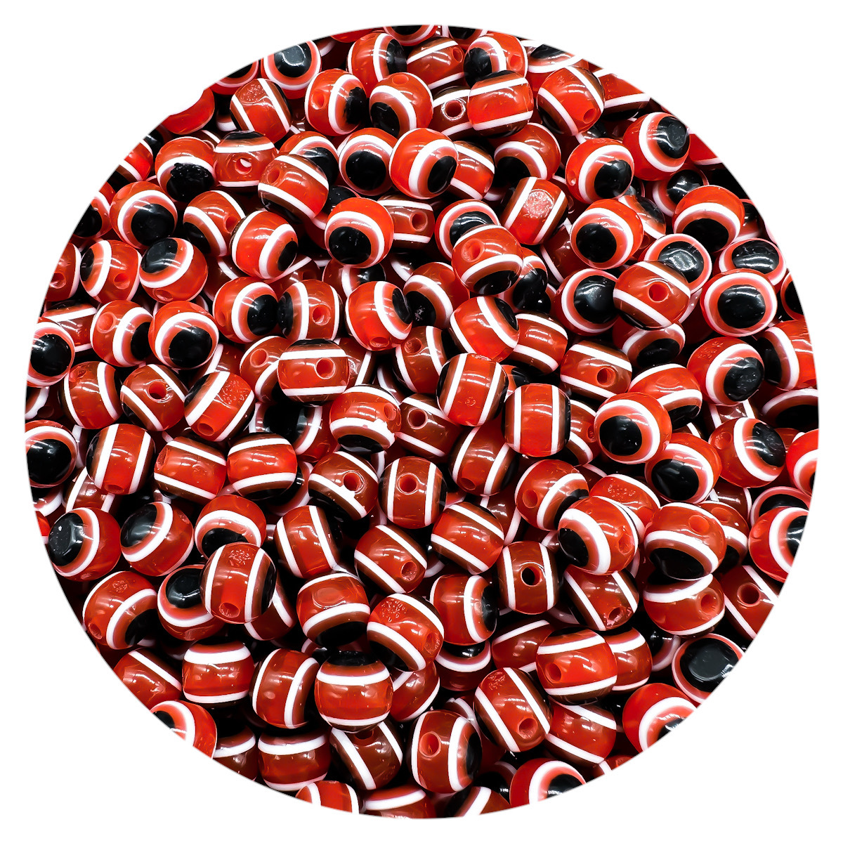 8mm / 10mm resina malvado ojo de pez fijación perlas diy joyería llavero accesorios de fabricación de cadenas de teléfonos móviles