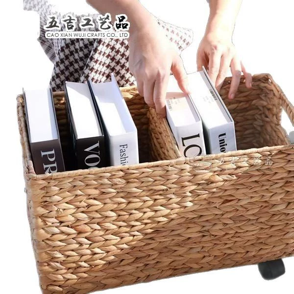 Straw woven storage system, storage basket
