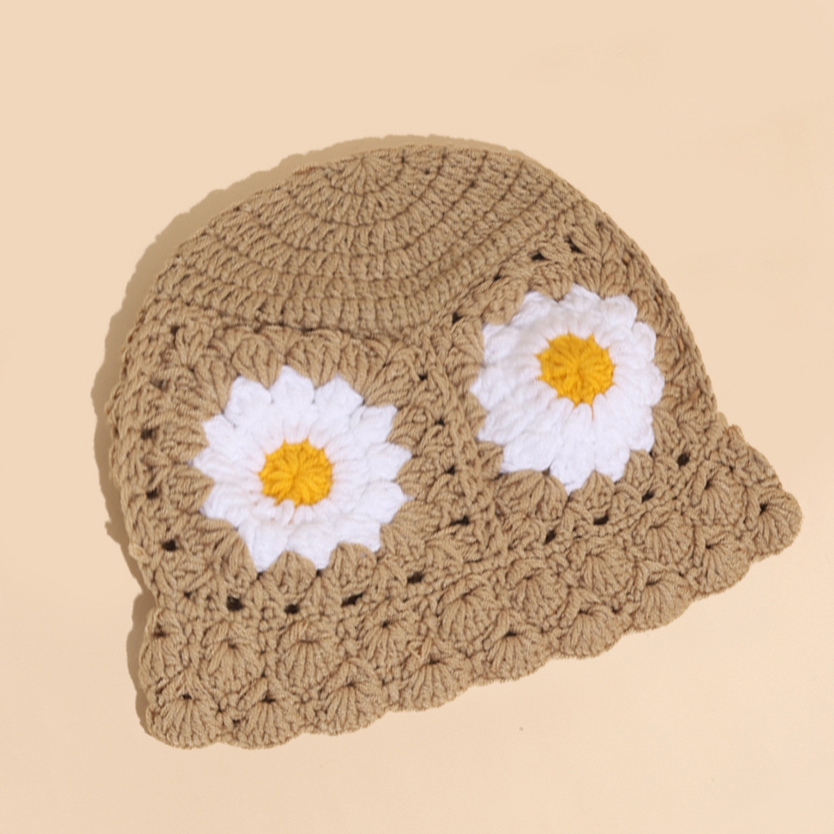 Chapeau de pêcheur en laine tissé à la main pour homme gros, mignon, automne et hiver, doux et enfantin, à bord court_voghion.com