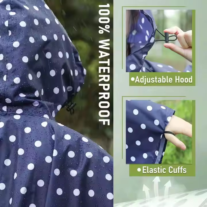 Poncho Impermeable con Cierre Tipo Capa de PU, a Prueba de Lluvias Torrenciales, para Ciclismo