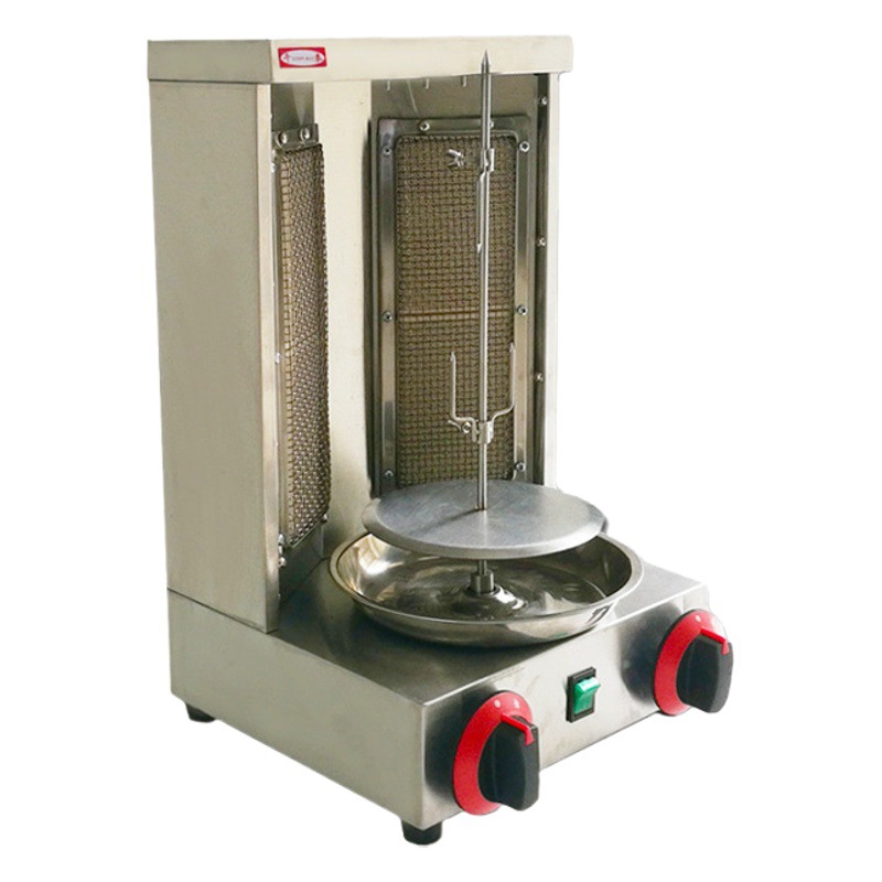 Parrilla de Oriente Medio Gas comercial Horno de pollo giratorio automático Máquina de barbacoa turca Pequeña máquina de barbacoa brasileña