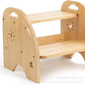 木质两层踏步凳增高座椅梯子儿童垫脚凳家用儿童防滑脚踏凳