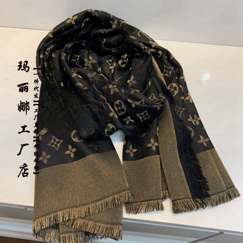 高バージョンのウールシルクゴールドとシルバー糸の大きな正方形のスカーフ女性のハイエンドスカーフ暖かい装飾旅行ショール|undefined
