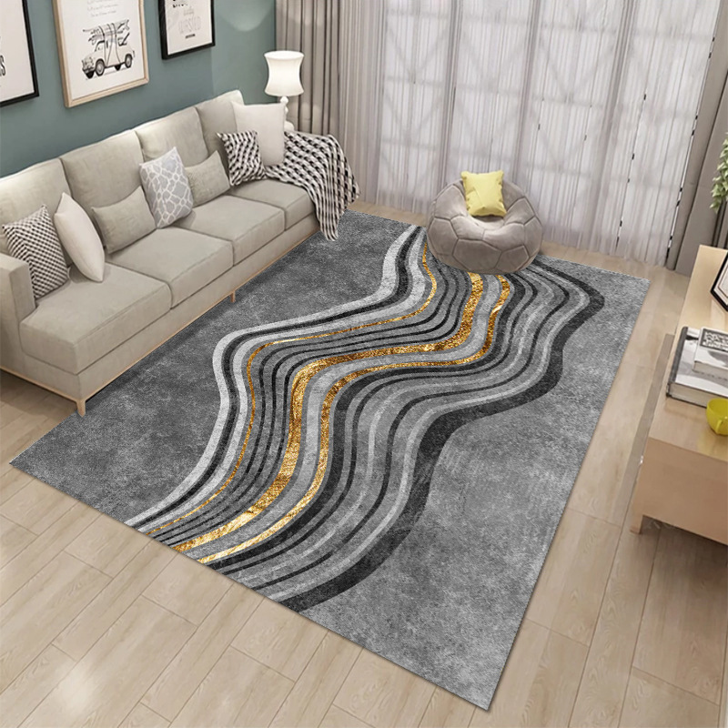 Alfombra nórdica abstracta teñida con tinta para sala de estar, dormitorio y mesita de noche, alfombra de cobertura total, personalizable, lavable a máquina, venta al por mayor transfronteriza.