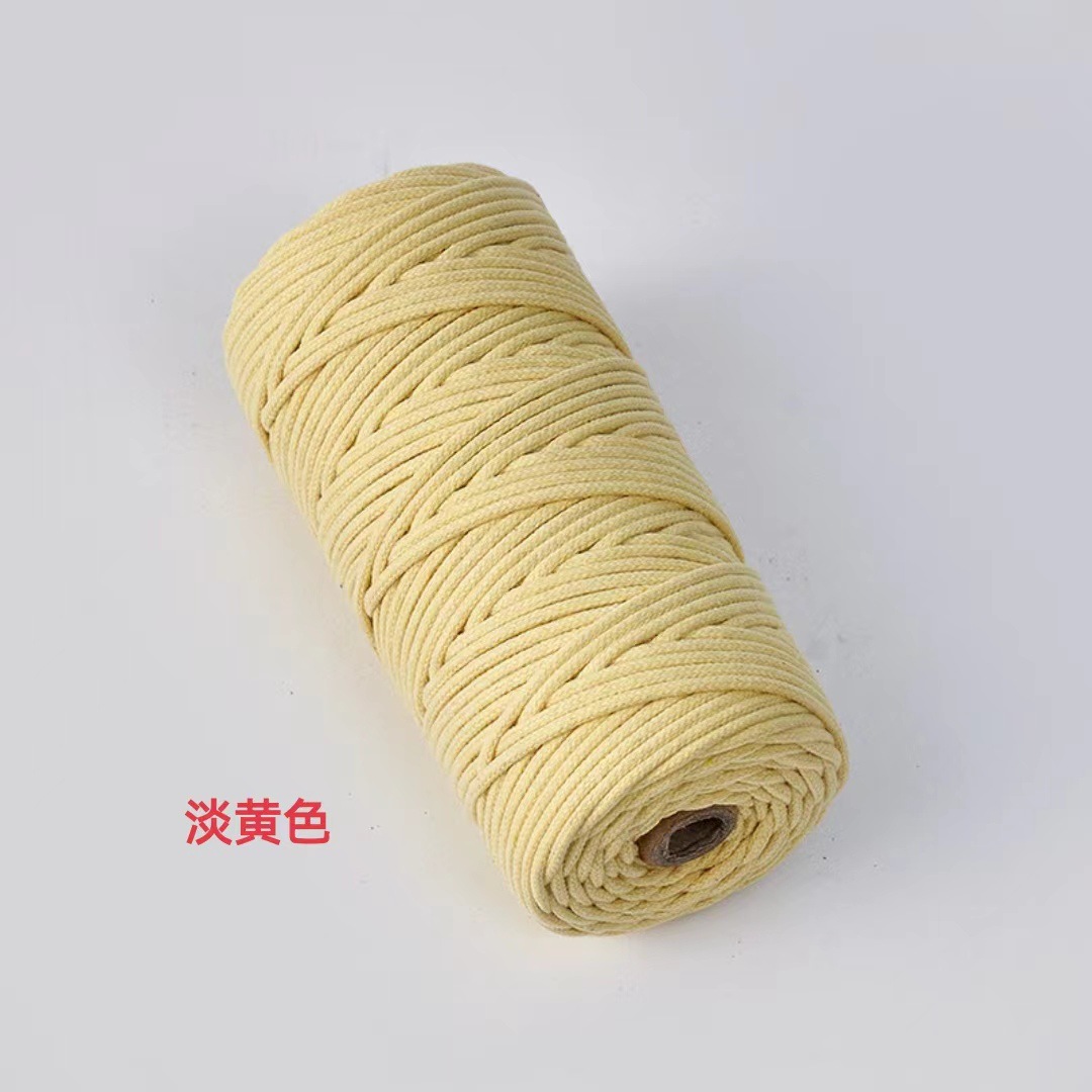 Cuerda de algodón con núcleo de color de 4mm, cuerda de nudo, pulsera de cuerda tejida a mano, cuerda de algodón, cuerda de tapiz, funda de botella creativa, cuerda decorativa