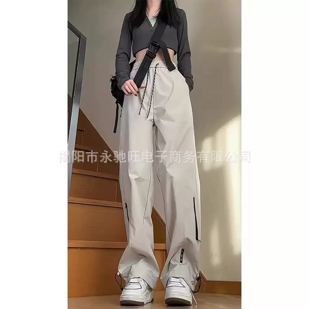 新款登山工装休闲裤子美式vibe机能女装春秋季防风防水阔腿冲锋裤