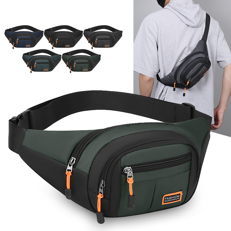 Cross-Border 2025 New Lightweight Waist Bag Multi-Functional Shoulder Crossbody Bag Outdoor Sports Chest Bag Men's Large Capacity Shoulder Bag