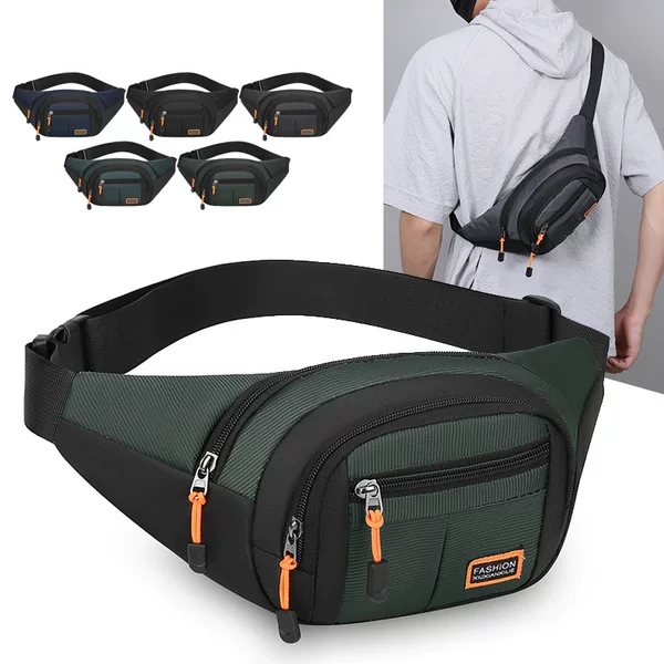 Cross-Border 2025 New Lightweight Waist Bag Multi-Functional Shoulder Crossbody Bag Outdoor Sports Chest Bag Men's Large Capacity Shoulder Bag