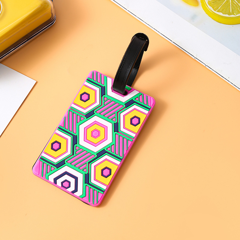 Soft PVC Luggage Tags – Colorful Striped Pattern Suitcase ID Tags For Travel (Set Of 1, Assorted Designs)​_voghion.com