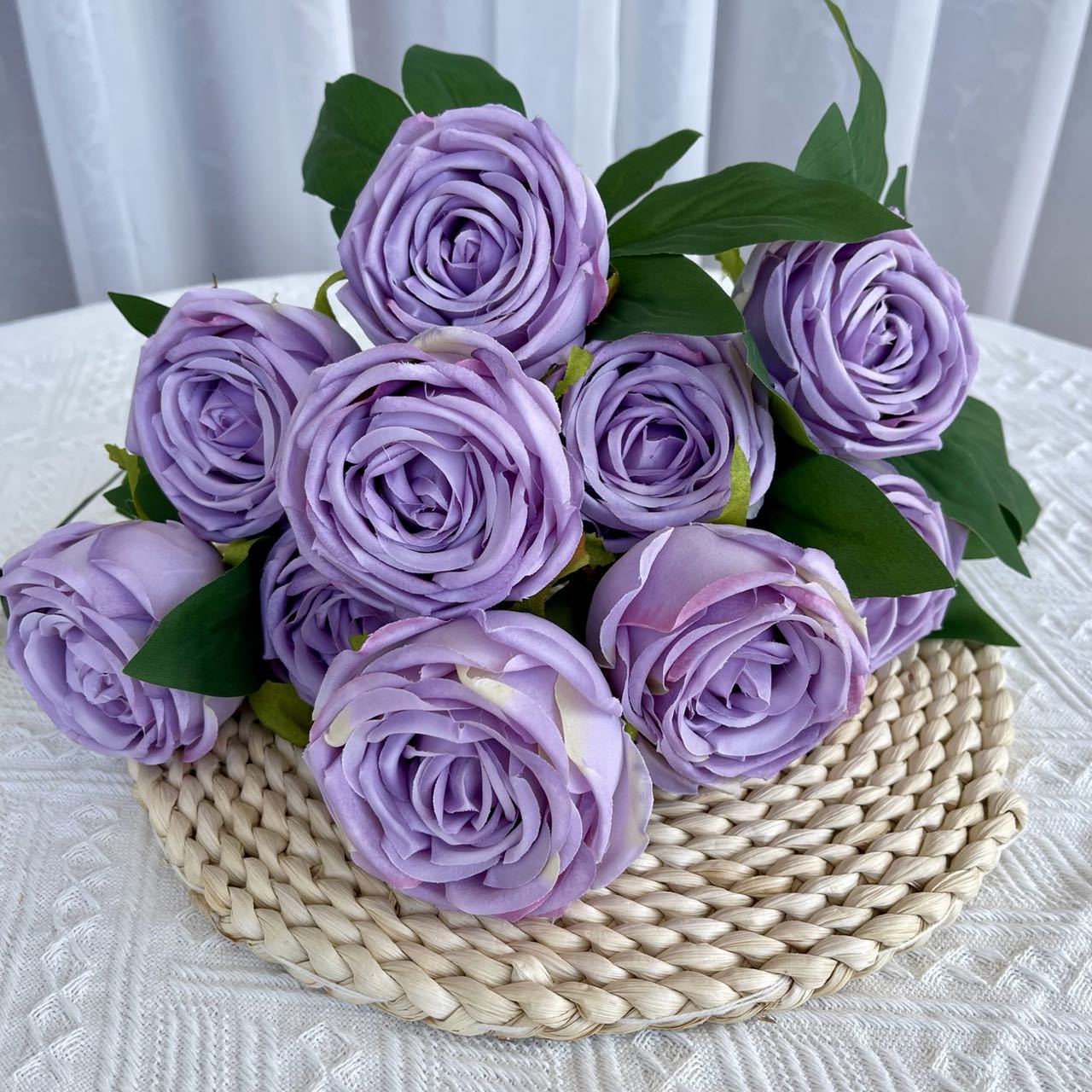 10頭皇妃玫瑰把束手捧花婚禮婚慶裝飾場地布置手工diy仿真花