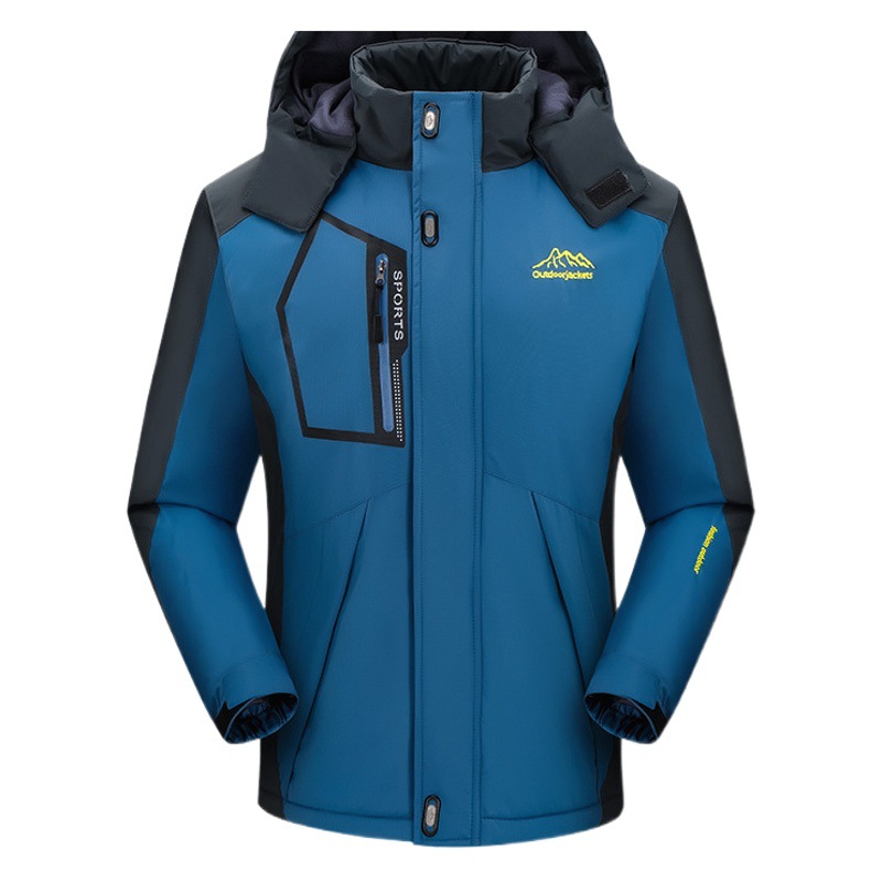 Chaqueta cortavientos deportiva de gran tamaño para hombre, impermeable, cortavientos y cálida para otoño e invierno, chaqueta holgada de forro polar para hombre.