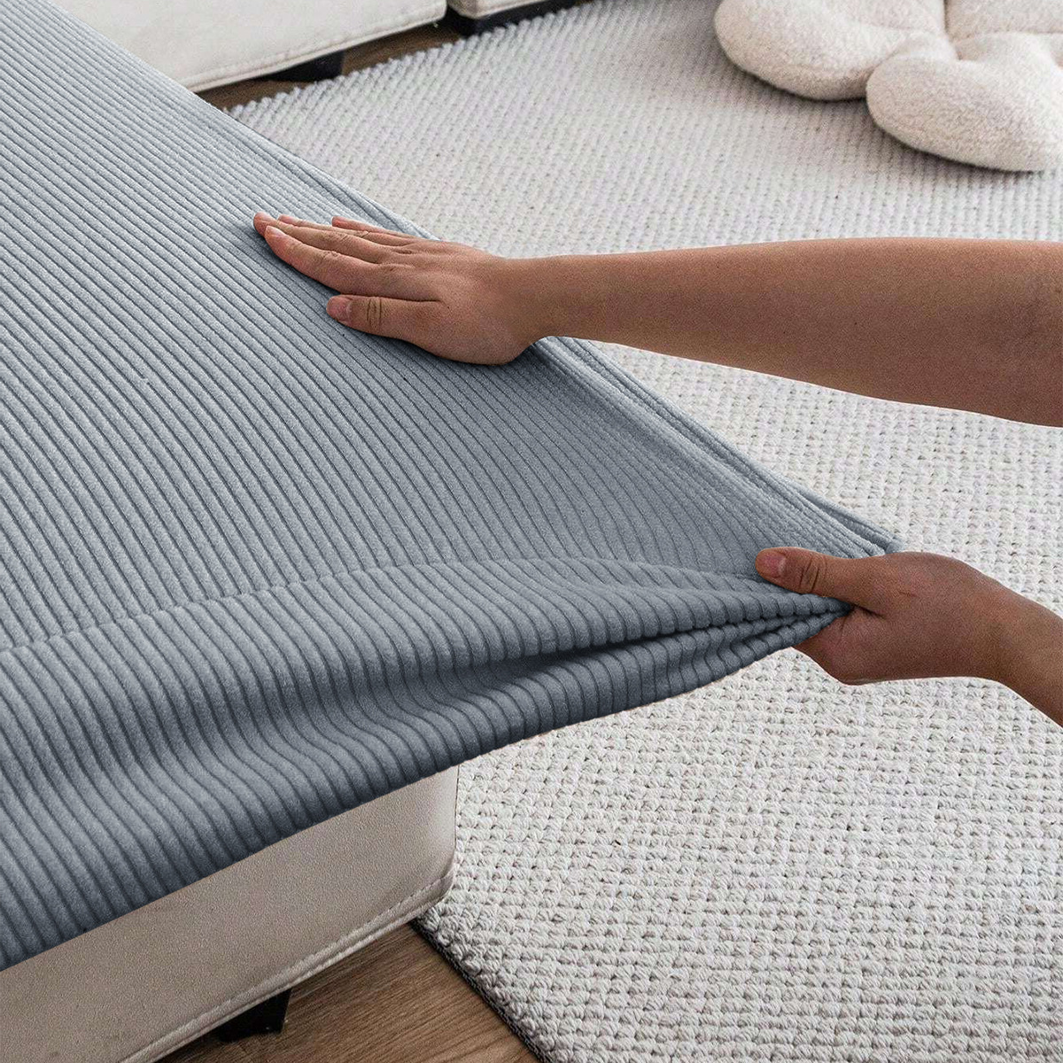 Amazon transfronterizo impermeable La Mao de seda sofá cojín cubierta elástica de color sólido anti-gato agarre sofá cubierta sofá