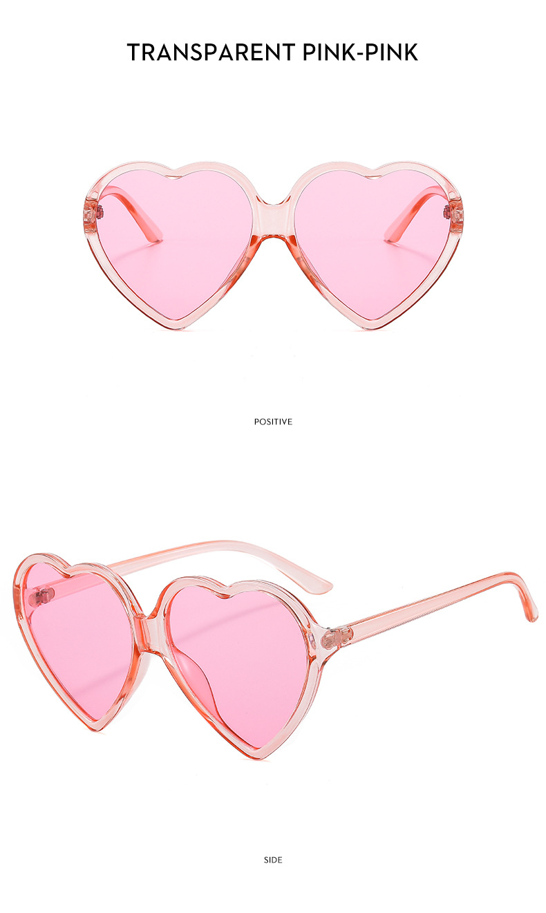 Heart Shape Pattern Women'S Gender Fashion Heart Shape Ac UV400 Protection Special-Shaped Mirror Full Frame Women's Sunglasses