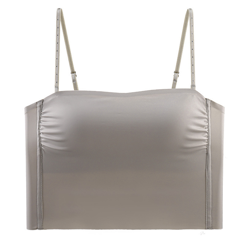 6018 simple brillante sin costura tubo inalámbrico superior ultrafino ropa interior cómoda camisola moda todo fósforo sujetador de las mujeres