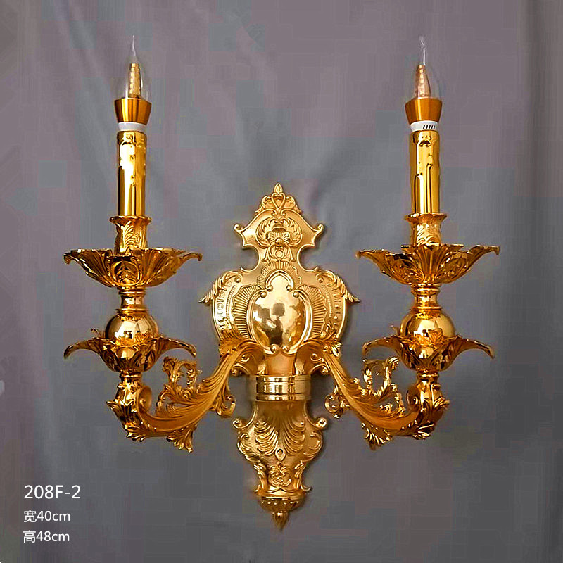 Gran lámpara de pared de cristal francés de lujo retro Villa sala de estar vestíbulo lámpara de pared del hotel lámpara de pared interior europea