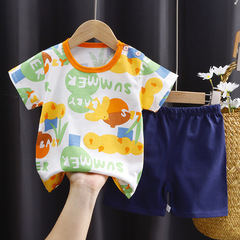 Children's short-sleeved T-shirt set pure cotton boys summer clothes girls single piece baby baby clothes Korean style children's clothing 2023