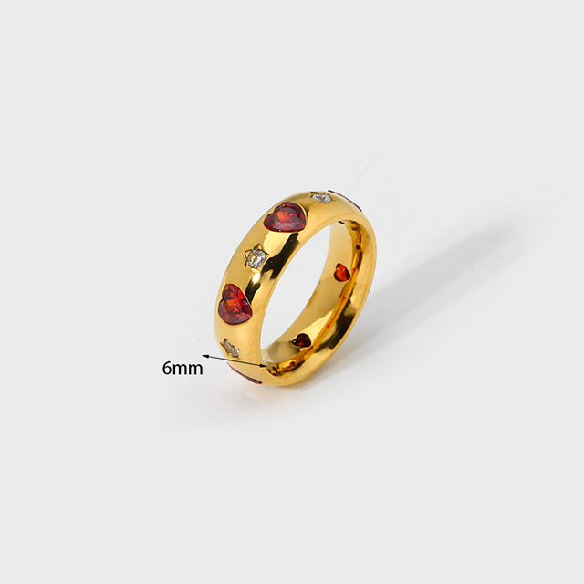 Joyería Al Por Mayor Estilo Simple Estilo Clásico Forma De Corazón Acero Inoxidable 304 Enchapado Anillos display picture 2