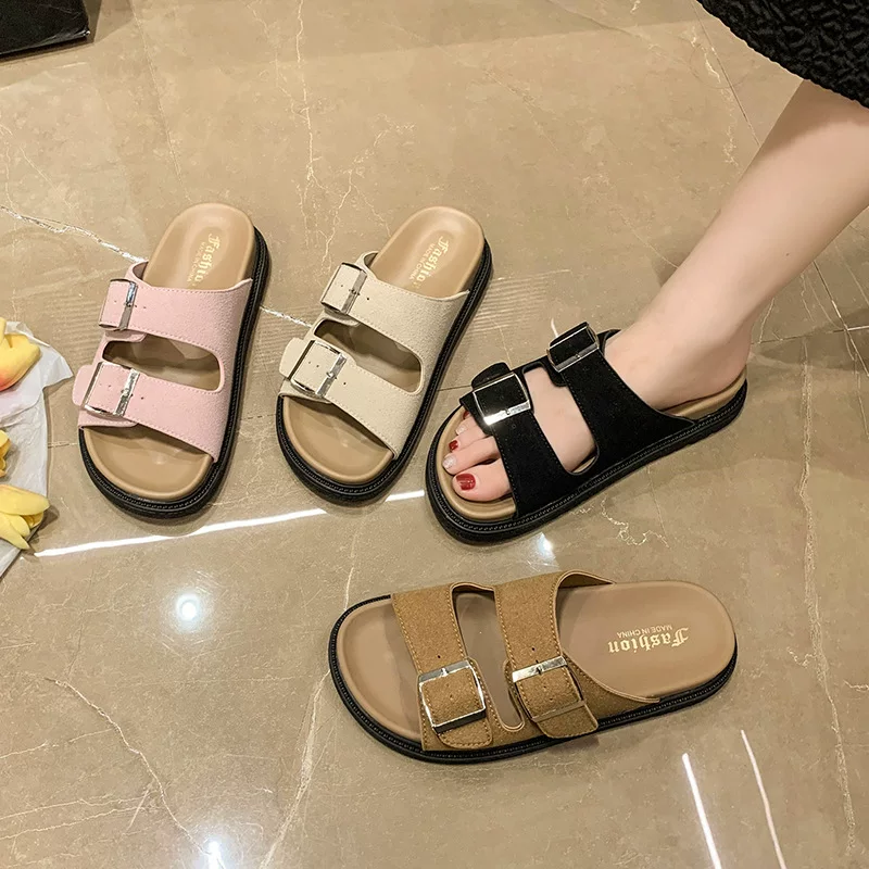 Летние сланцы- впр platform (платформа) обувь, универсальный пляжный слайд с плоской подошвой, мягкая подошва