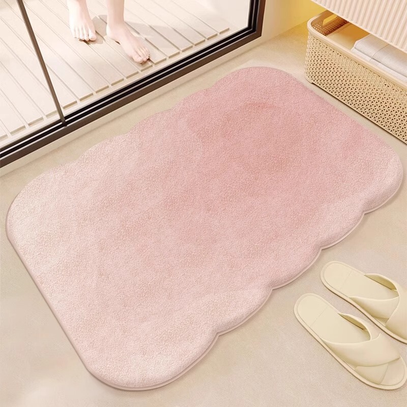 Cross-Border Bathroom Floor Mats, Same Style as Xiyin Temu, Imitation Cashmere Foot Mats, Foldable, In-Stock Wholesale, Water-Absorbent Non-Slip Mats