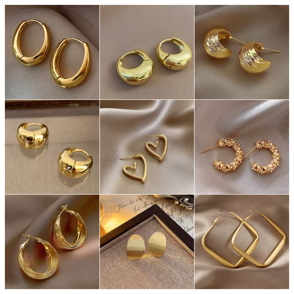 925 Silver Needle French Retro Geometric Metal Earrings Women's Niche Temperament High-End Earrings Easiest for Match Earrings Wholesale