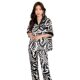 Summer live broadcast new popular Net pajamas women's zebra silk short sleeve trousers home clothing set manufacturers wholesale