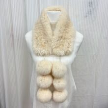 走秀款真兔毛围巾韩版百搭毛球球皮草围秋冬季双面保暖防风毛领子