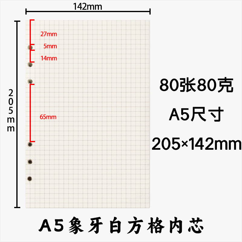A5 seis agujeros Plaid