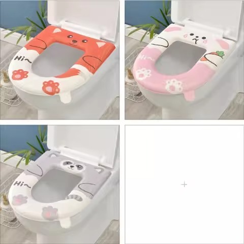 トイレシリコンクッション、オールシーズン万能、防水トイレクッション、家庭用便座クッション、便座カバー、トイレカバー|undefined