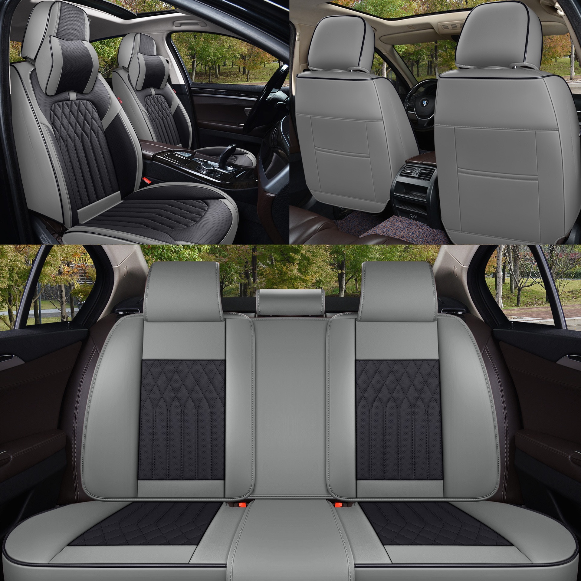 Universal 3D Nappa Leather Car Seat Cover Full Set