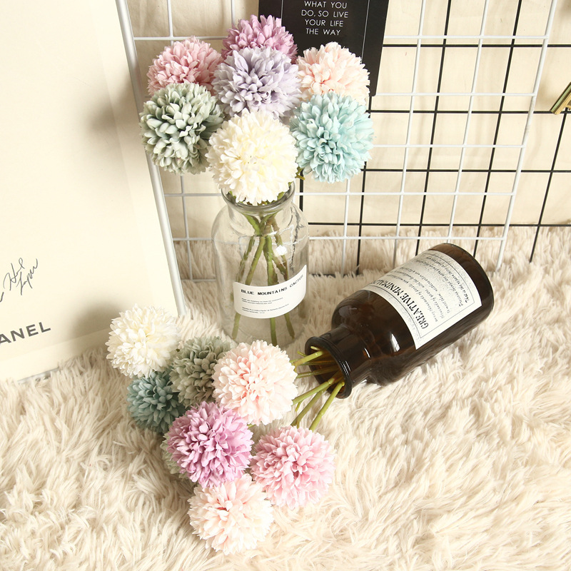 INS Style Dandelion Artificial Flower Plant Wedding Decoration Artificial Plant Wall Wholesale Rose MW15192 