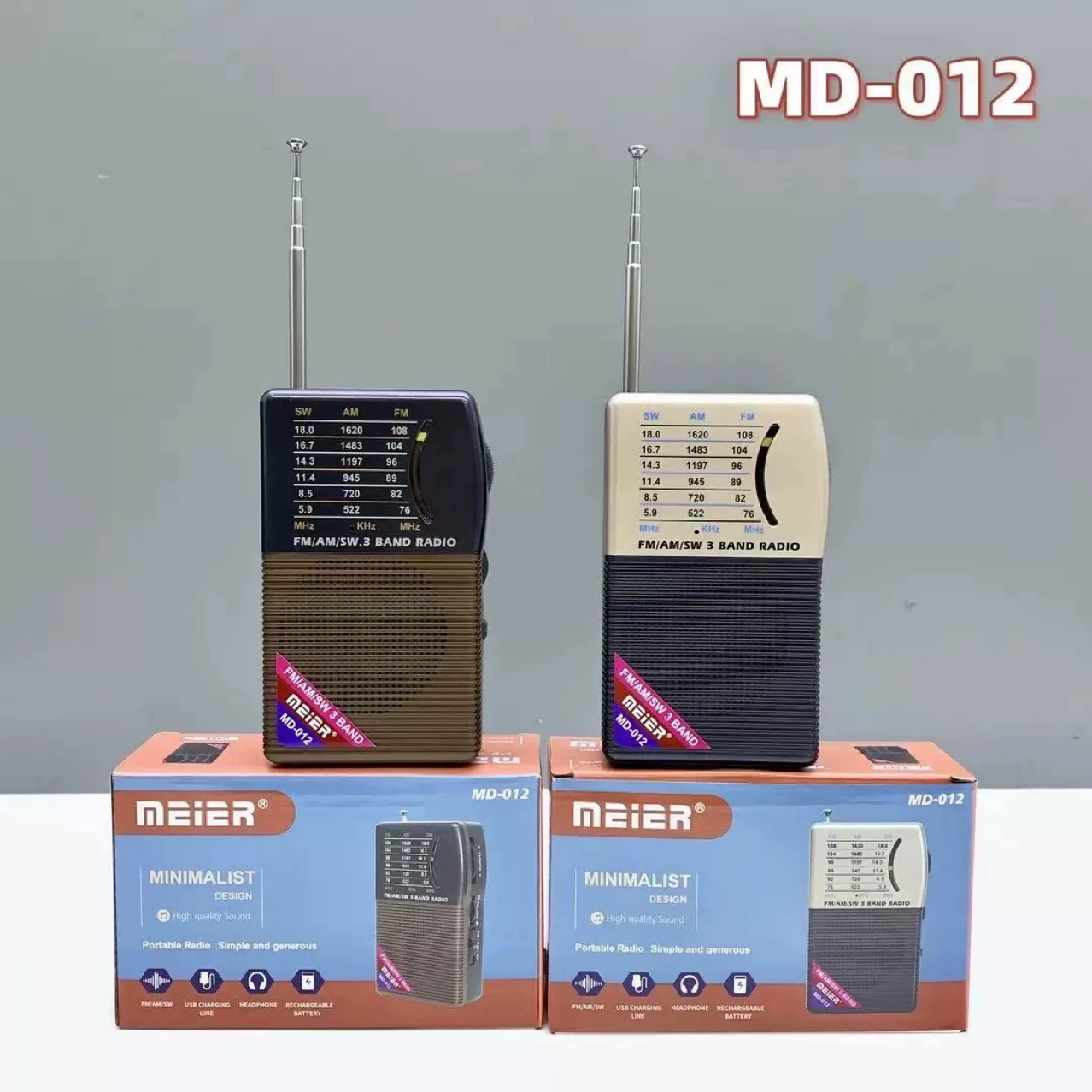 Новое трансграничное портативное мини-радио в стиле ретро с антенной AM/FM, полнодиапазонное FM-радио с рулеткой 012