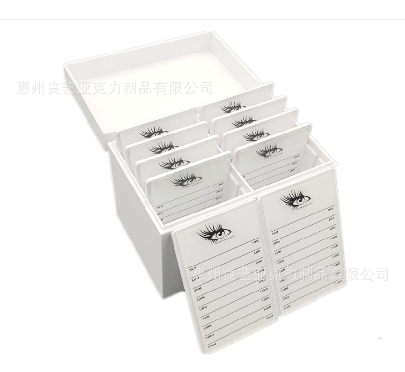 厂家直销亚克力睫毛收纳盒化妆收纳盒假睫毛胶托盘支架收纳盒