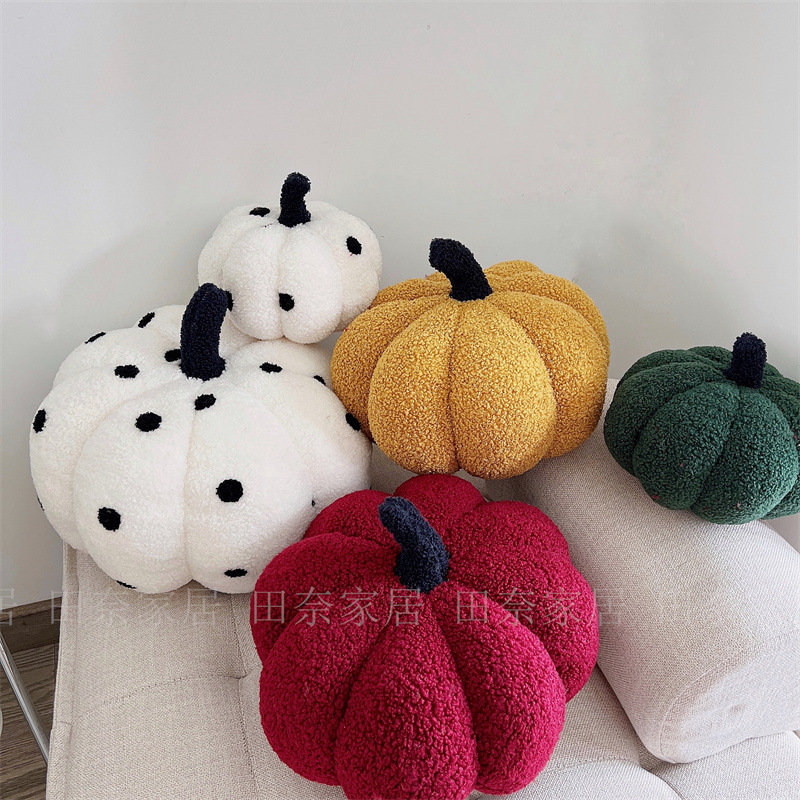 Nordic Pumpkin Pillow Instagram Style Wave Dot Shaped Plush Pillow Sofa Bed Cushion Bay Window Children's Room Decoration
