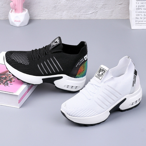 Mesh height-increasing white shoes for women 2024 autumn new women's shoes foreign trade cross-border breathable slimming sports shoes wholesale