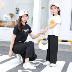 New Women's Children's Parent-Child Pants 2022 Summer Fashion Mother and Daughter Wide-Leg Pants Korean Style Jumpy Pants
